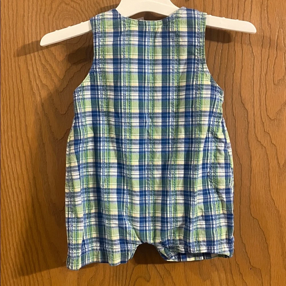 OshKosh B'gosh Vintage Blue and Green Baby Romper 0-3M‎